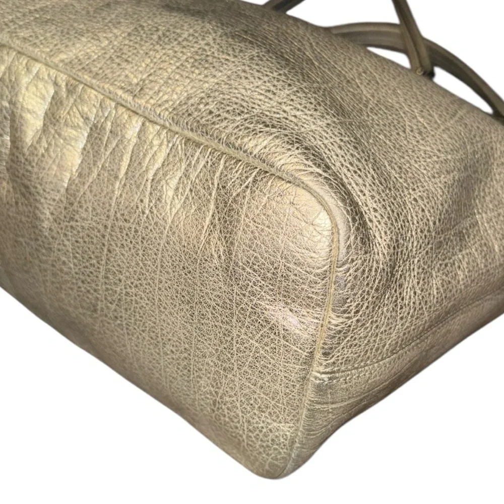 Coach Metallic Platinum Leather East West Chelsea Tote - Picture 6 of 8